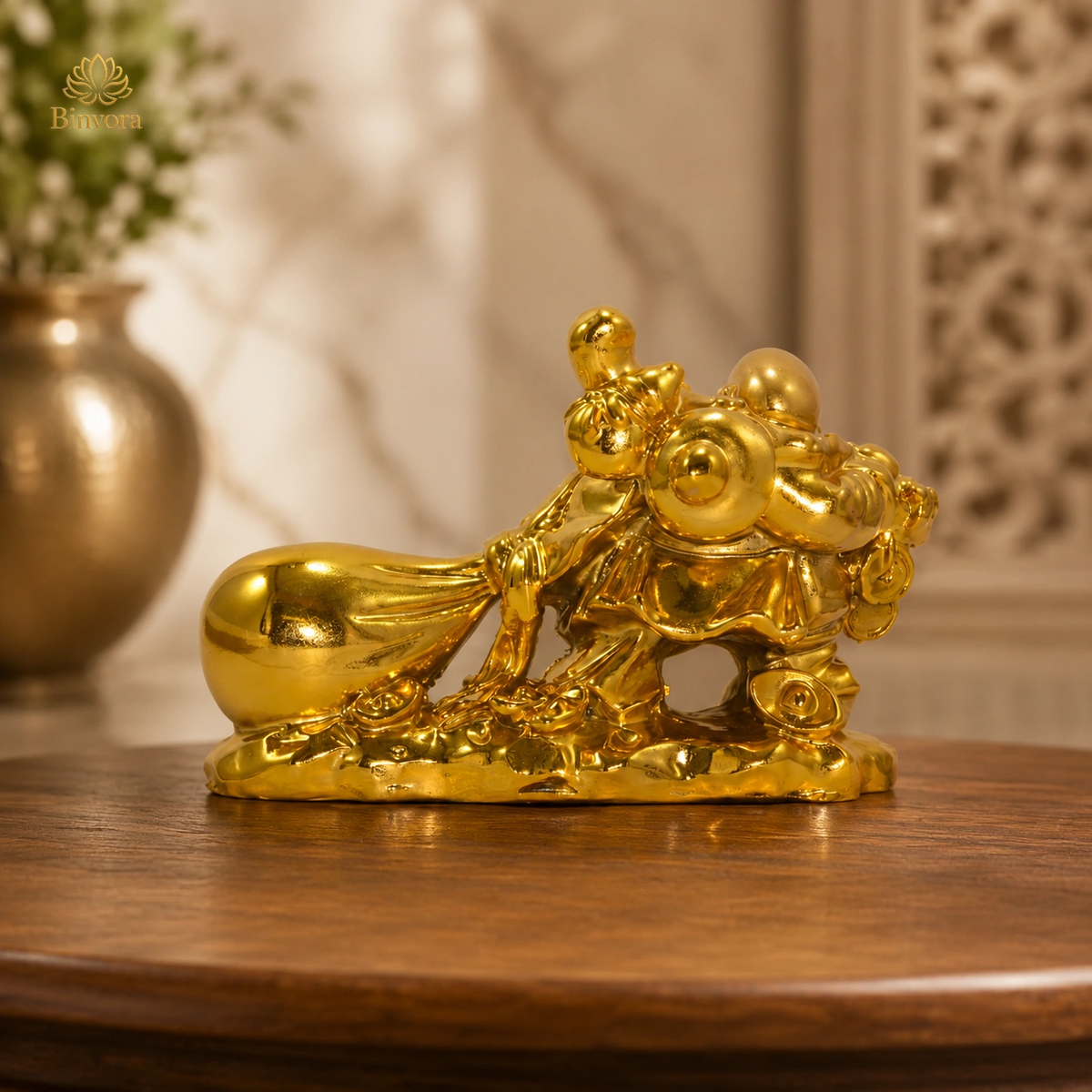 Vastu Feng Shui Potli Laughing Buddha for Good Luck with Money Bag