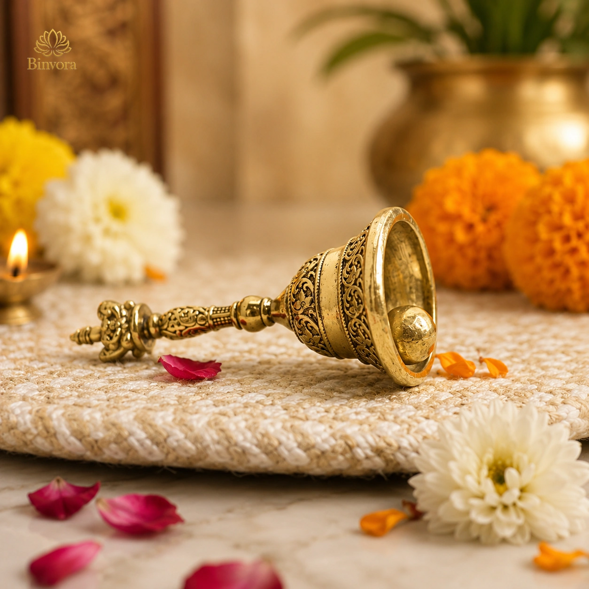 Handcrafted Brass Garud Ghanti for Vastu & Pooja | Temple Bell | Home Mandir