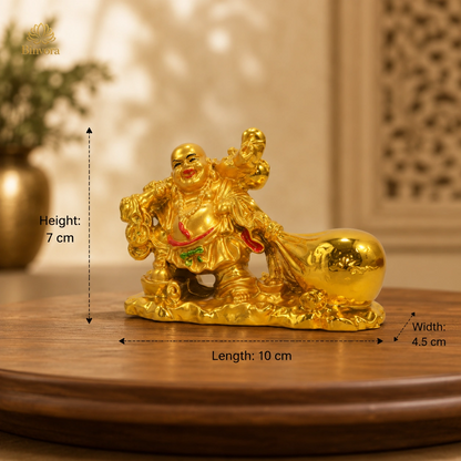 Vastu Feng Shui Potli Laughing Buddha for Good Luck with Money Bag