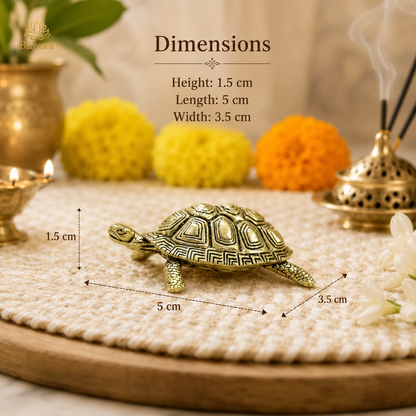 Unique Design Brass 2 Inch Tortoise for Good Luck for Home, Ideal for Gifting.