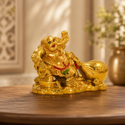 Vastu Feng Shui Potli Laughing Buddha for Good Luck with Money Bag
