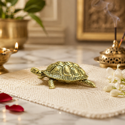 Unique Design Brass 2 Inch Tortoise for Good Luck for Home, Ideal for Gifting.