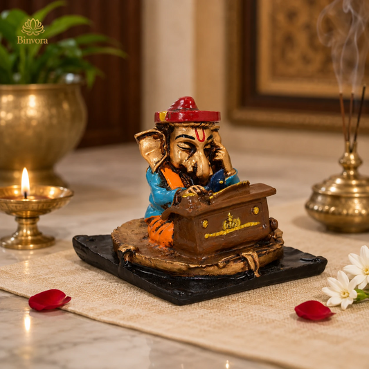 3.1 Inch Lord Ganesha Resin Idol for Home, Office, Study Table & Pooja Décor.