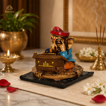 3.1 Inch Lord Ganesha Resin Idol for Home, Office, Study Table & Pooja Décor.