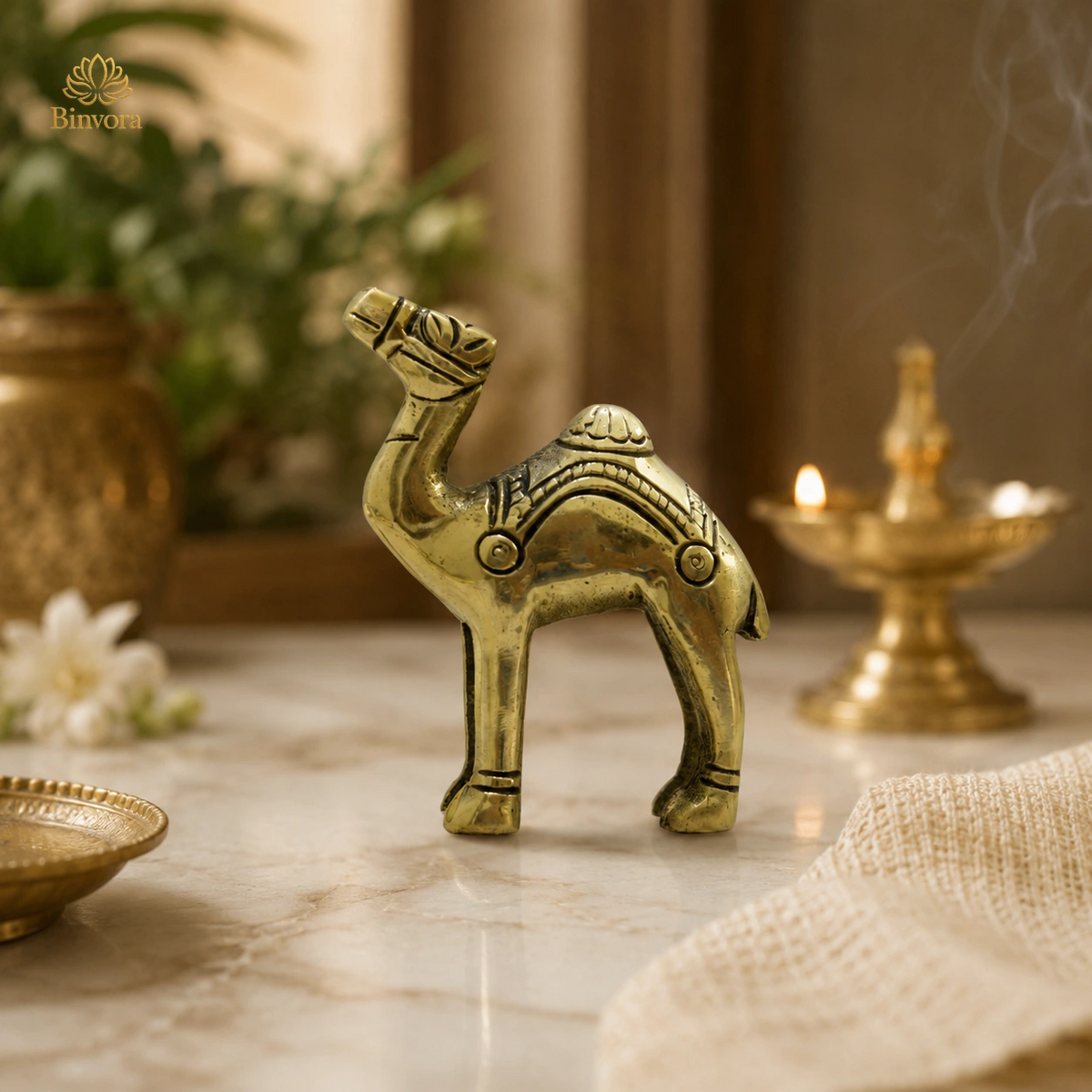 Brass Traditional Camel Showpiece Vastu  Feng Shui Decor