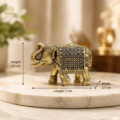 Brass Elephant Decorative Showpiece Figurines for Home, Office & Gift Article.