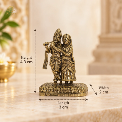 Radha Krishna Brass Idol – Divine Love & Devotion Decorative Murti | पूजा, Décor & Auspicious Gifting
